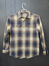 Carhartt Hubbard Plaid Flannel Shirt Steel Blue Men's Medium Original Fit