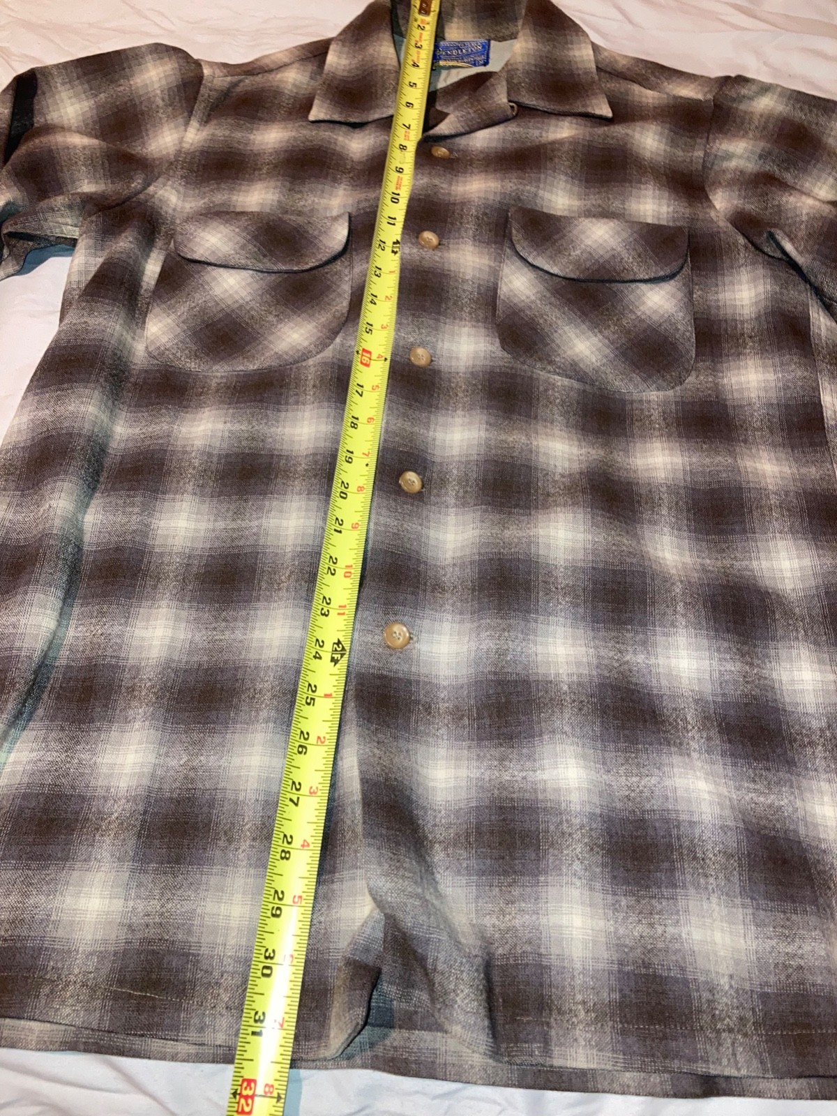 Vintage 1960 Pendleton Wool Loop Collar Board Shi… - image 7