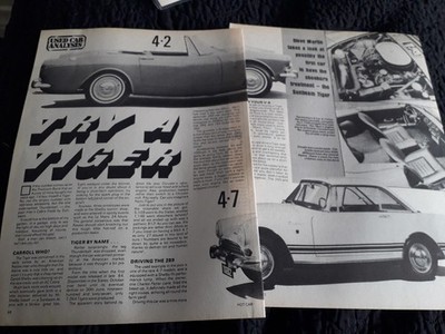 SUNBEAM TIGER (TRY A TIGER) - Original 6 Seiten Zeitschriftenartikel