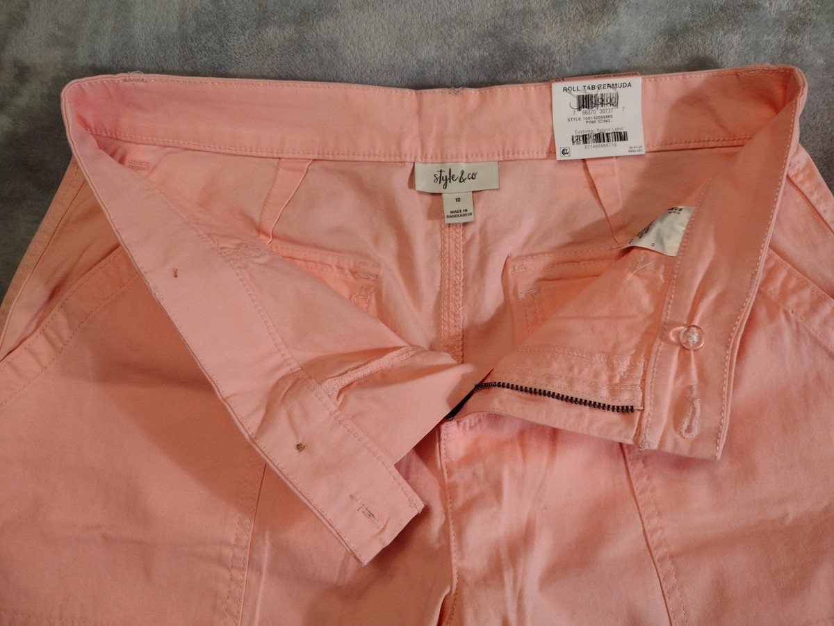 Style & Co. Bermuda Shorts Womens Size 10 Pink Icing Roll Cuff 4