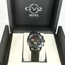 New GV2 By Gevril Men's 9925 Scuderia Chronograph Swiss Leather 45mm Watch