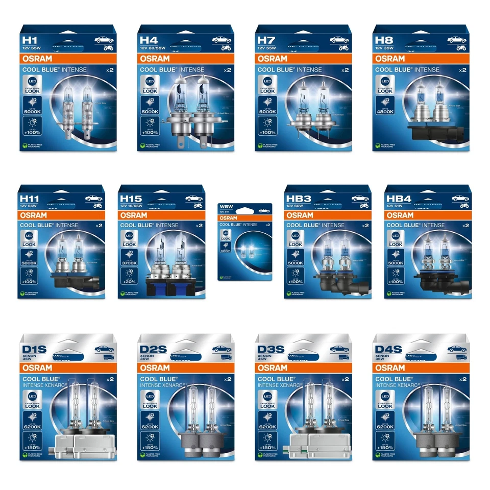 Osram Cool Blue Intense H1 H4 H7 HB3 H8 H11 D1S D2S D3S T10 W5W PKW KFZ - Bild 1 von 1