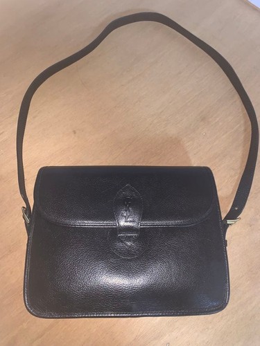 Yves Saint Laurent YSL Shoulder Bag Crossbody Handbag Purse Black Leather Used