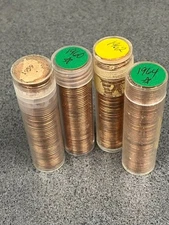 FOUR total Rolls (50 each) 1959, 60, 62, & 64  BU Canadian Small Cents
