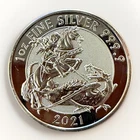2021 Britannia 2 Pounds 1 oz. St. George Dragon .999 Fine Silver Bullion Coin