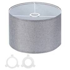 Drum Lamp Shades for Table Lamp 12" x 12" x 8" Linen Floor Lamp Shade Gray
