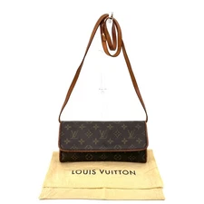 LOUIS VUITTON Monogram Pochette Twin GM Shoulder Bag M51852 Brown Authentic