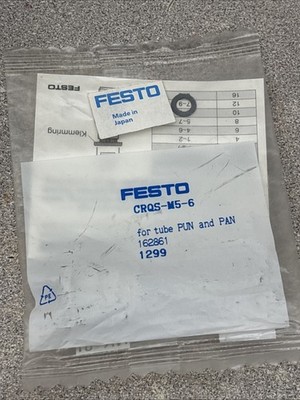 NEW FESTO CRQS-M5-6 162861 CRQS SS Push/Pull Push-in Straight Fitting