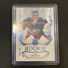 2023-24 Upper Deck The Cup Rookie Jet Greaves 210/249 Columbus Blue Jackets