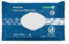 NEW McKesson BEST Washcloth Wipes for Adults, Scented 1 Pack, 48 Disposable