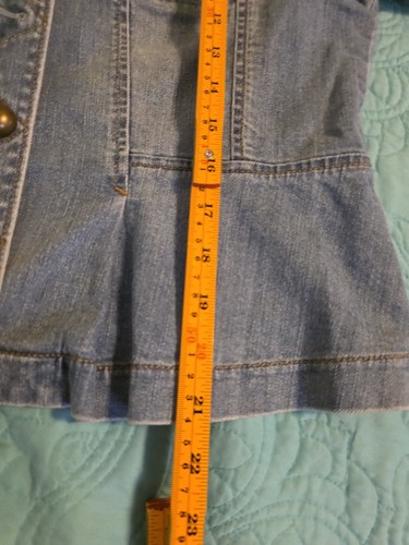 Loft Ann Taylor Size 10 Cropped 3/4 Sleeve Light Blue Denim Jean Jacket - Picture 8 of 8