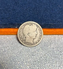 (#101904) Barber Quarter: 1898 O.  Good.  Better date.
