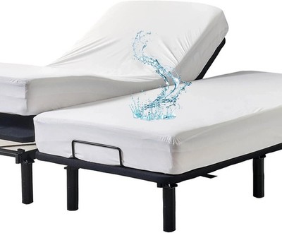 Waterproof Split King Mattress Protector for Adjustable Bed 2PCs Mattress Cov