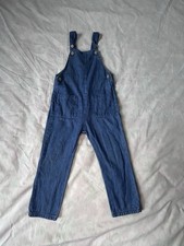 Zara Kids- Striped Denim Overalls- 7/8