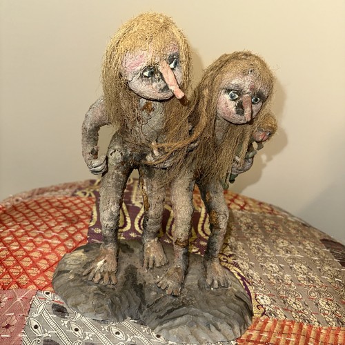 Vintage Norwegian Troll Tree Wood Handcrafted Folk Art Figurine Collectible - Picture 2 of 24