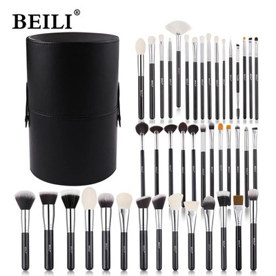 Handle Color: Green, Ships From: Poland - BEILI Makeup Brush Set with Holder 30-