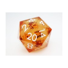 Foam Brain Dice 33mm Sharp Edge Liquid Core d20 - Orange Blossoms New