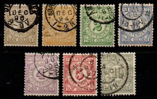NETHERLANDS 1884 Used Postbewijs Complete Set NVPH #PW1 PW7 CV €470