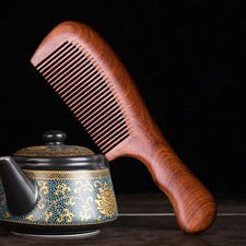 Natural Sandalwood Hair Combs Anti-Static Wooden Comb Massager Long Wide Tooth D