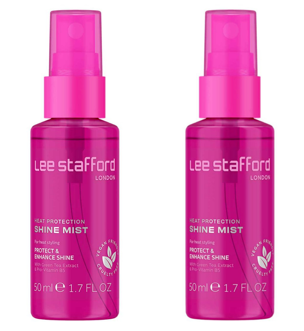 2 x Lee Stafford Heat Protection Shine Mist 50ml Travel Size  FREE POSTAGE!