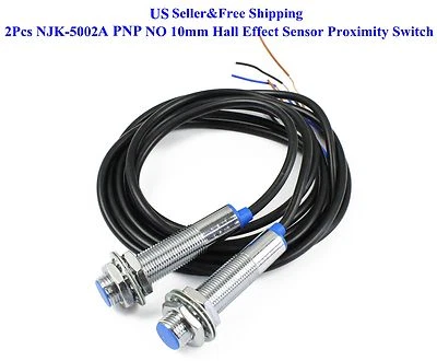 WFYB 2Pcs NJK-5002A PNP NO 10mm Hall Effect Sensor Proximity Switch DC 6~36V US