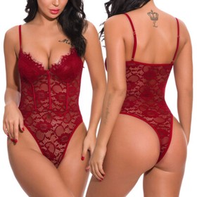 Sexy Womens Lace Lingerie Teddy Babydoll Eyelash One Piece Sheer Bodysuit US
