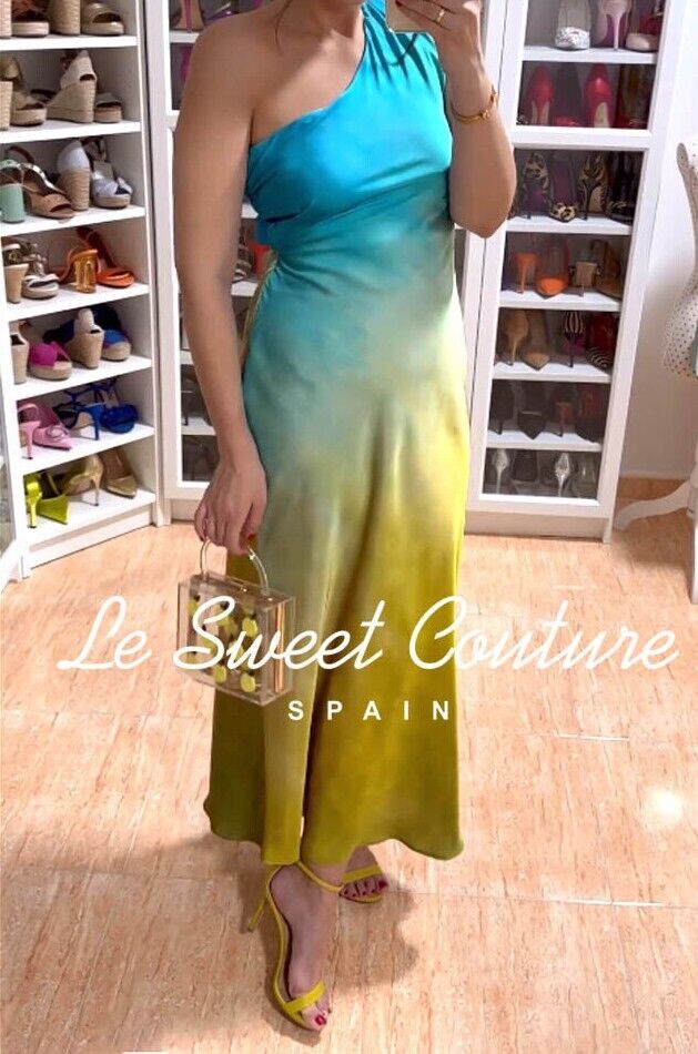 ZARA WOMAN NWT SS24 ASYMMETRIC TIE-DYE SATIN DRESS YELLOW ZARA WOMAN NWT SS24 ASYMMETRIC TIE-DYE SATIN DRESS YELLOW