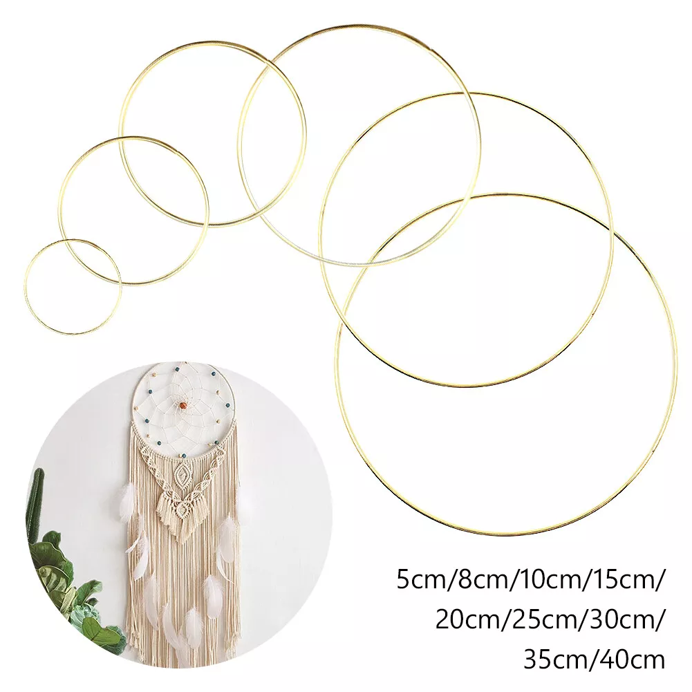 5 Pack 14 Inch Metal Floral Wreath Macrame Gold Rings for DIY Wreath Decor,  Catcher and Macrame Wall Hanging Crafts 