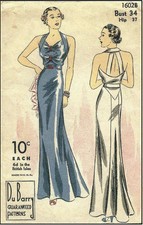 1939 Vintage Sewing Pattern B34 EVENING DRESS R957