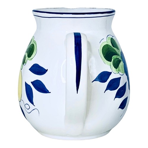 Berardos Portugal Hand Painted Grapes Pear Blue Yellow Flowers 60 OZ Pitcher NEW - Picture 4 of 9