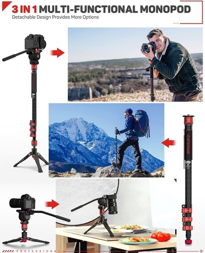 Monopie profesional de viaje IFOOTAGE Cobra 3 C180F 71" fibra de carbono - Imagen 6 de 8