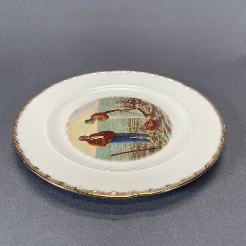 Vintage Thematie by Crooksville Plate 10" Farmers Praying Gold Rim Collector - Picture 5 of 7