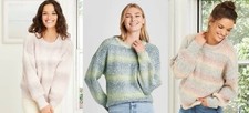 Women's Crewneck Spacedye Pullover Sweater -Universal Thread -Various Sizes-S412