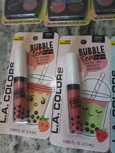 L.A. Colors Set Of 12 Pieces Bubble Tea Lip gloss & Eyeshadow Complete Set! - Picture 13 of 14