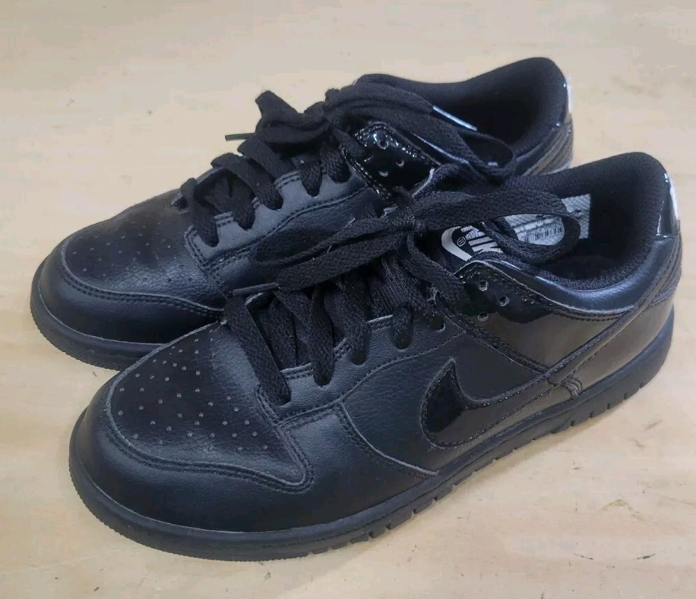Nike Dunk Golf Shoes 484715 001 Triple Black Patent Leather