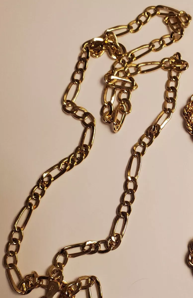 18 karat gold figaro necklace deals