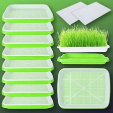 10 Packs Seed Sprouter Trays 13.4 X 10 Inches Microgreens Growing Trays, Plastic