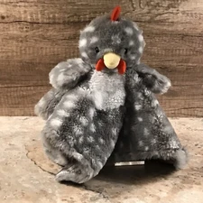 MARY MEYER BABY GRAY CHICKEN ROOSTER PLUSH LOVEY SECURITY BLANKET 