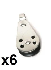 Pactrade Marine 6PCS Canoe Boat Sailboat Kayak Anchor Trolley SS316 Pulley Block