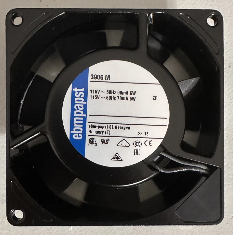 Ebm-papst 3906M 115VAC Cooling Fan