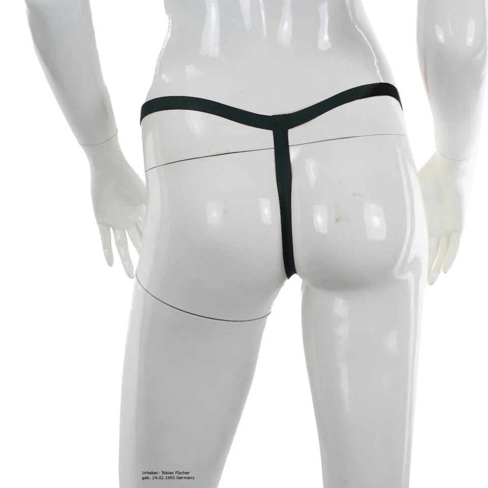 LatexDreamwear – Latex Damen String Tanga schwarz Stringtanga Stärke 0,4  - Bild 4 von 4
