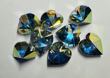 Swarovski 4800 13.2x12mm Crystal AB/CAL Heart Rhinestone Vintage 2 Pieces