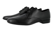 PRADA Comfy Leather Derby Dress Shoes - Rubber Sole Black NEW -  US 9 EU 42