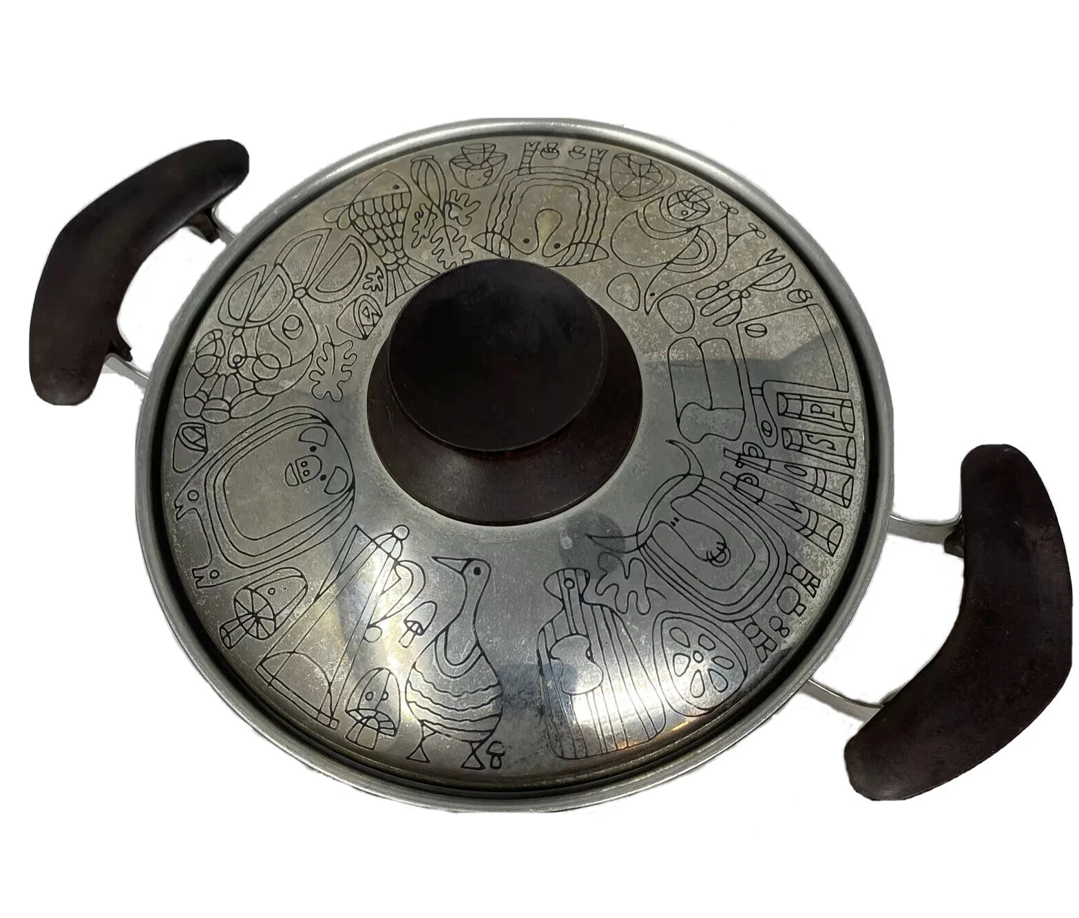 Vintage 8.5” Pan Presto Pride Printed Animal Lid Midcentury Boho Eclectic Hippie