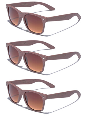 6PC COMBO Wood Print Frame Women Retro Fashion Iconic Style Sunglasses Wholesale