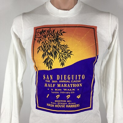 Vintage 1994 San Diego Half Marathon T-Shirt Long Sleeve Men