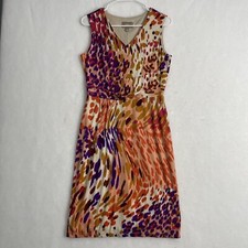 Kelly by Clinton Kelly Bold Colored Animal Print with Waist Detail Dress Sz 4