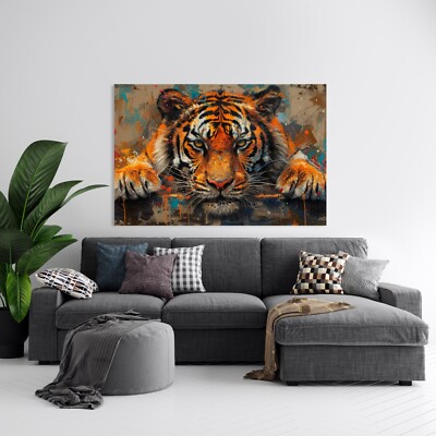   TIGER TIER ANIMAL POPART, WANDBILD KUNSTDRUCK LEINWAND, ACRYLGLAS, POSTER DEKO