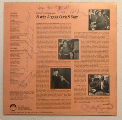 Signed* ERWIN ANGELA CLARK ODIE, LIVE AT PIANO MAN - LP RB 003