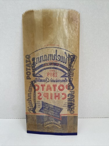 UNUSED ANTIQUE KUEHMANN'S WAXED PAPER POTATO CHIP BAG FROM TOLEDO OH - Picture 2 of 2